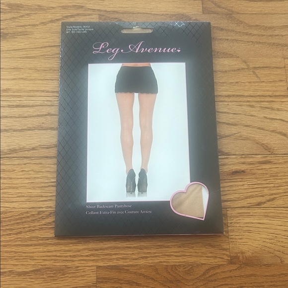 New in package Leg Avenue Sheer Tan Back Seam Pantyhose - Picture 1 of 7